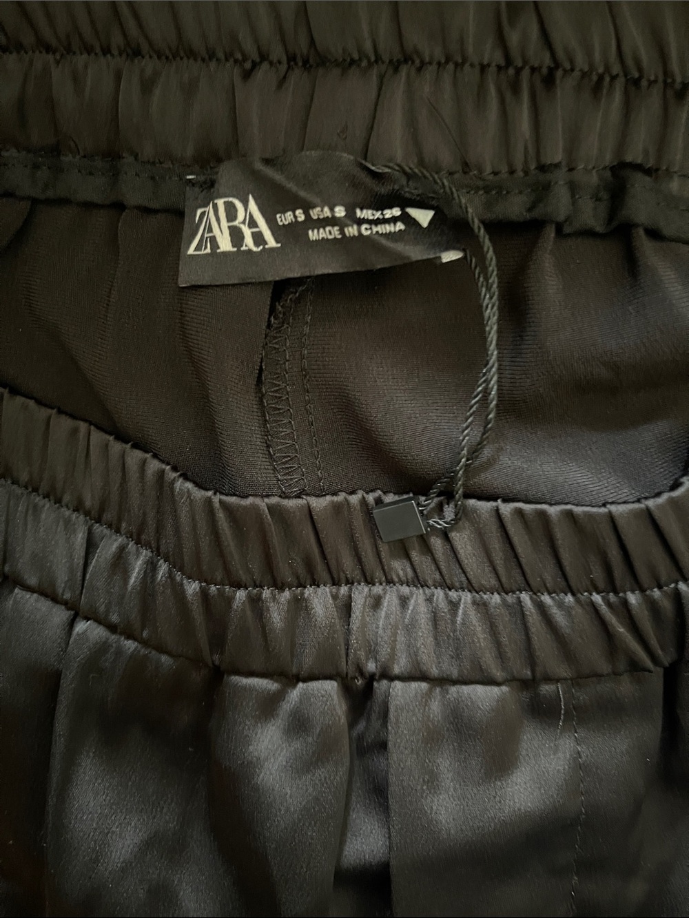 Zara Black Satin Track Joggers - Picture 3 of 5